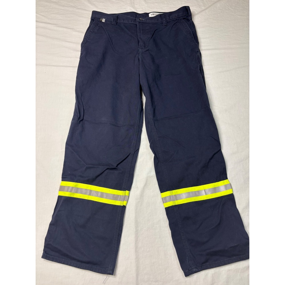 Carhartt FR Navy Blue Reflective Hi-Vis Work Pants Flame Resistant 36x32